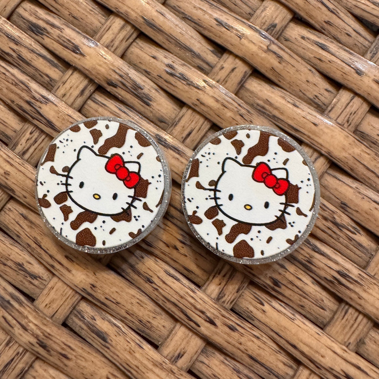 Small Acrylic Focal Bead Set of Two  – Double-Sided Image Charms for Beadable Pens, Badge Reels, Keychains, Jewelry, Junk Cases