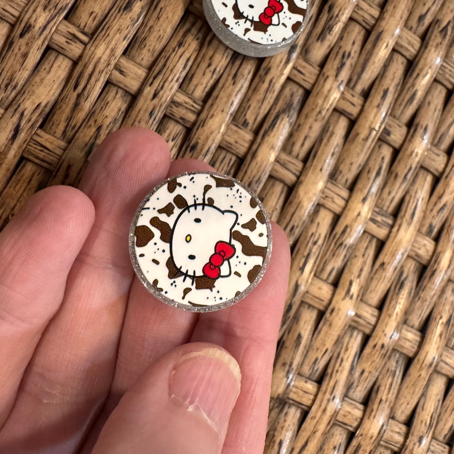 Small Acrylic Focal Bead Set of Two  – Double-Sided Image Charms for Beadable Pens, Badge Reels, Keychains, Jewelry, Junk Cases