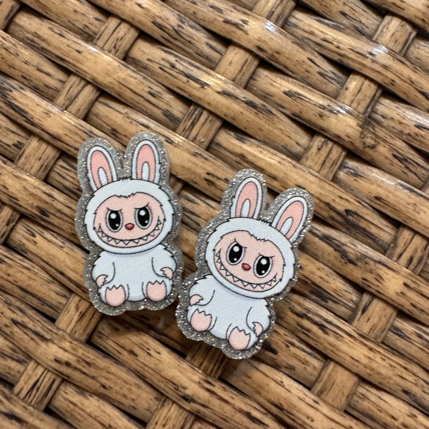 Small Acrylic Focal Bead Set of Two  – Double-Sided Image Charms for Beadable Pens, Badge Reels, Keychains, Jewelry, Junk Cases