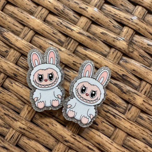 Small Acrylic Focal Bead Set of Two  – Double-Sided Image Charms for Beadable Pens, Badge Reels, Keychains, Jewelry, Junk Cases