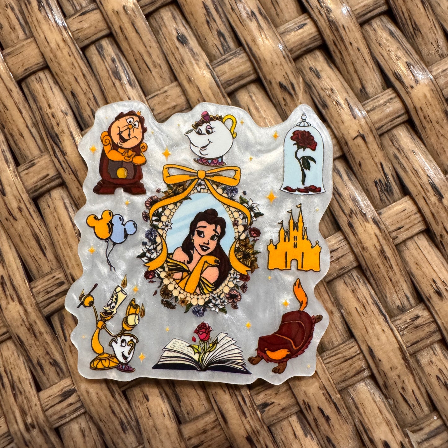 Beauty and The Beast Flatback,  Planar, Cabochon, Single Pc