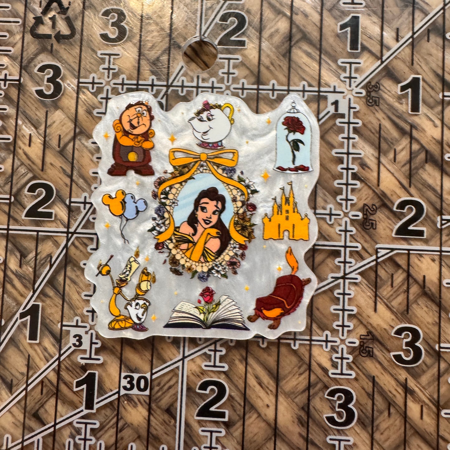 Beauty and The Beast Flatback,  Planar, Cabochon, Single Pc