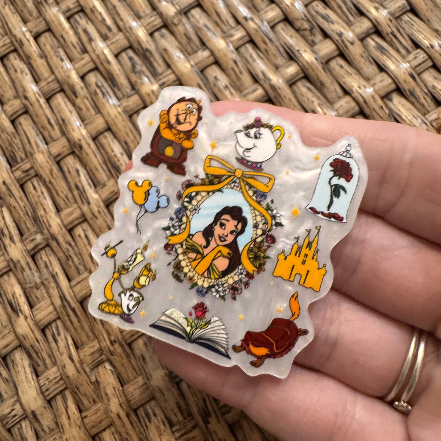 Beauty and The Beast Flatback,  Planar, Cabochon, Single Pc