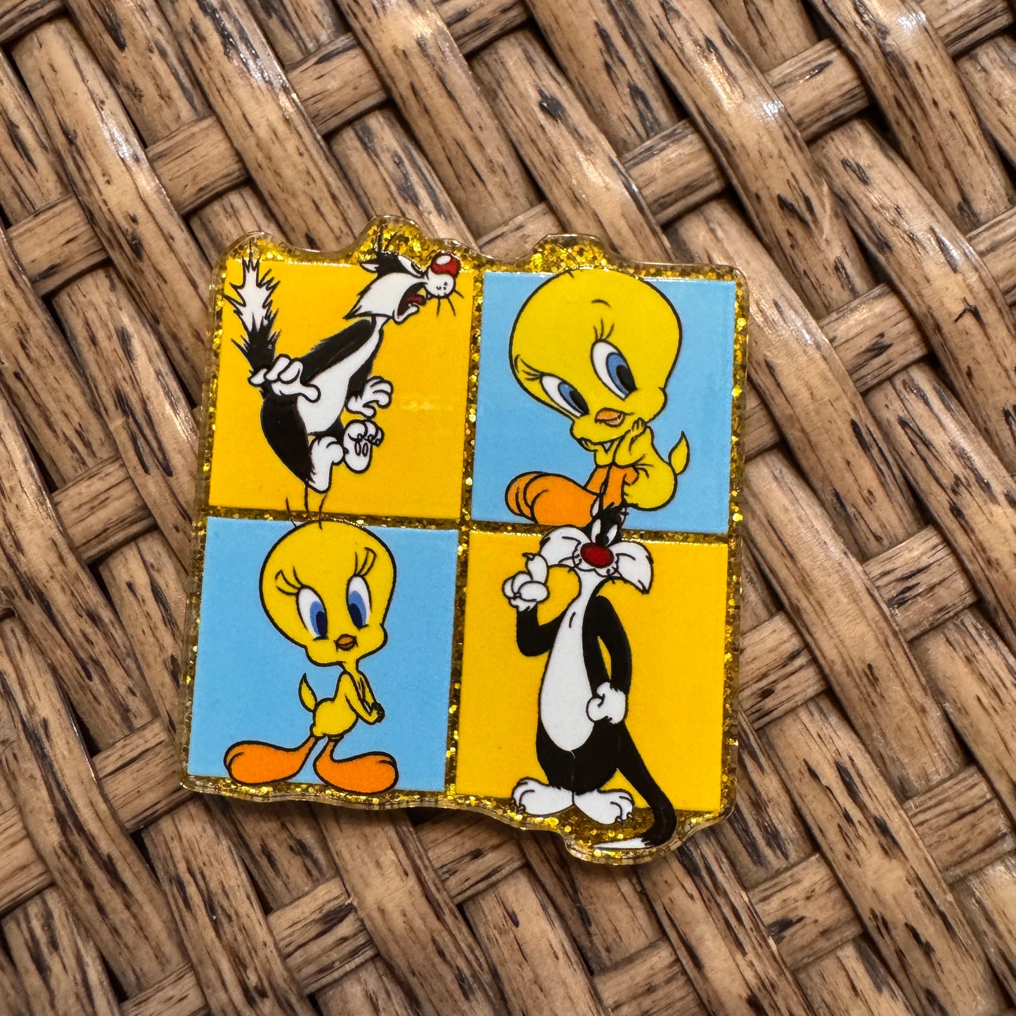 Silvester and Tweety Bird Flatback,  Planar, Cabochon, Single Pc