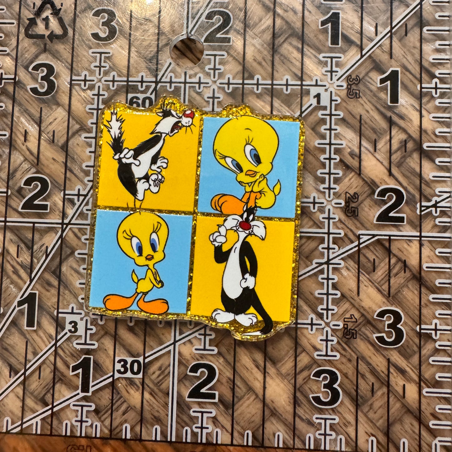 Silvester and Tweety Bird Flatback,  Planar, Cabochon, Single Pc