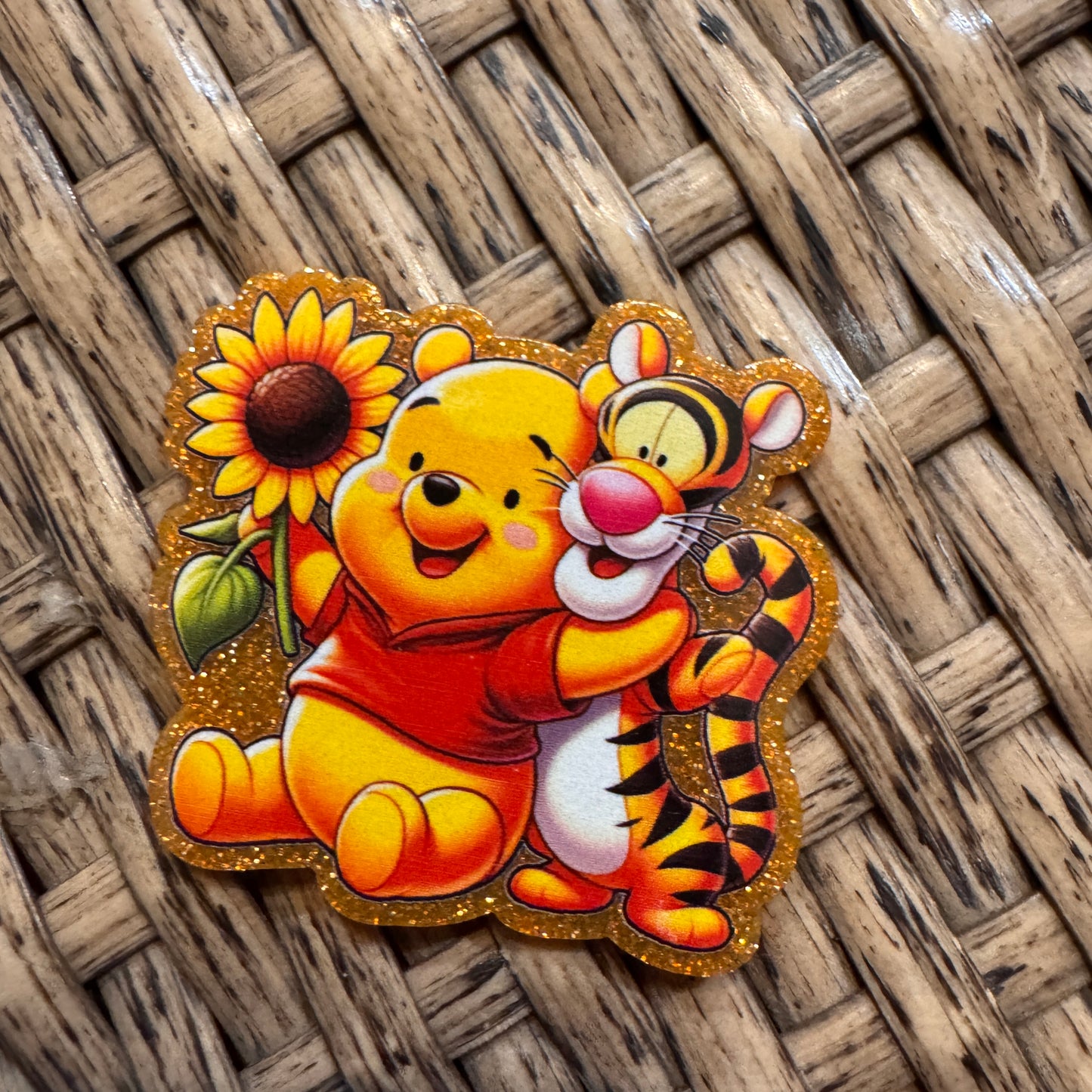Pooh and Tigger Flatback,  Planar, Cabochon, Single Pc