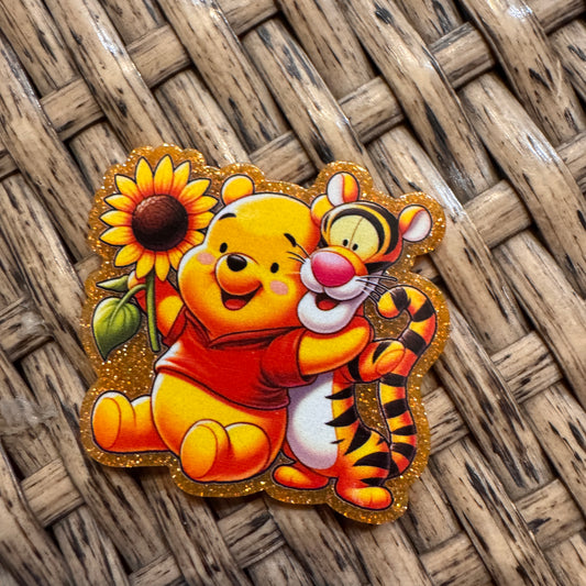 Pooh and Tigger Flatback,  Planar, Cabochon, Single Pc