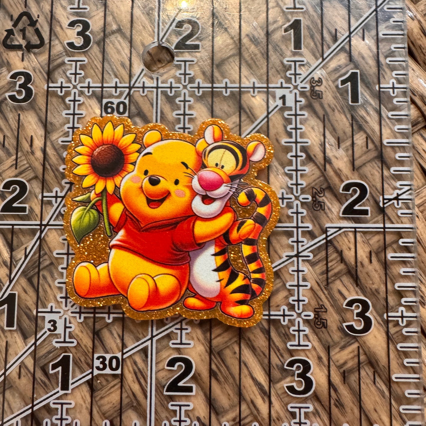 Pooh and Tigger Flatback,  Planar, Cabochon, Single Pc