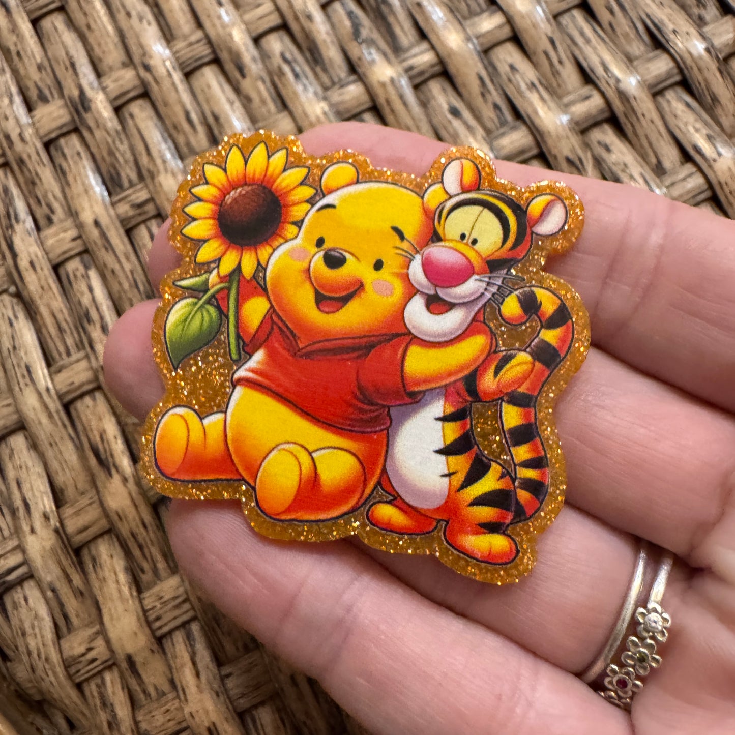 Pooh and Tigger Flatback,  Planar, Cabochon, Single Pc