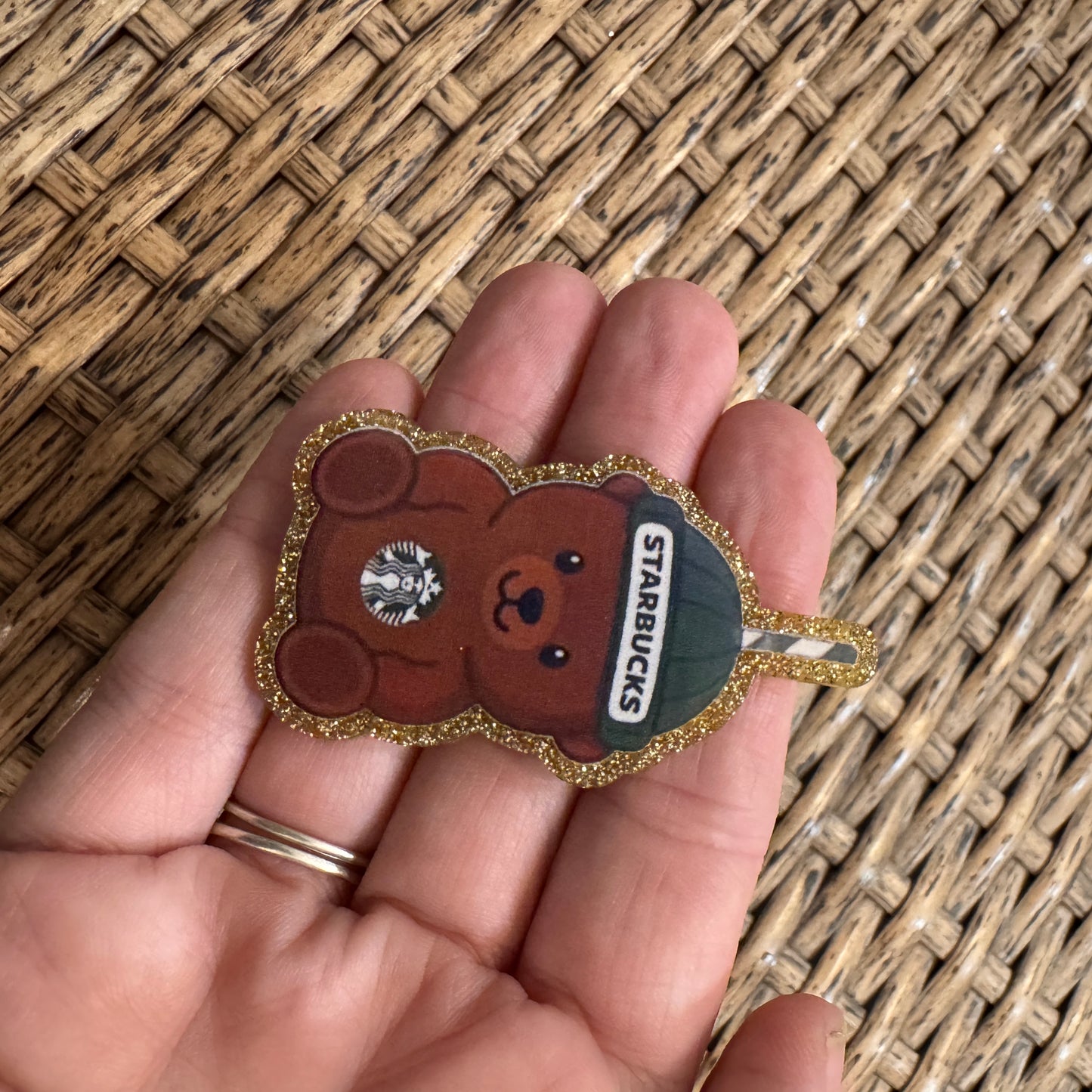 Starbucks Bear Cup Flatback,  Planar, Cabochon, Single Pc