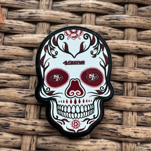 Acrylic Flatback,  Planar, Cabochon, Single Pc - Football 49ers Skull