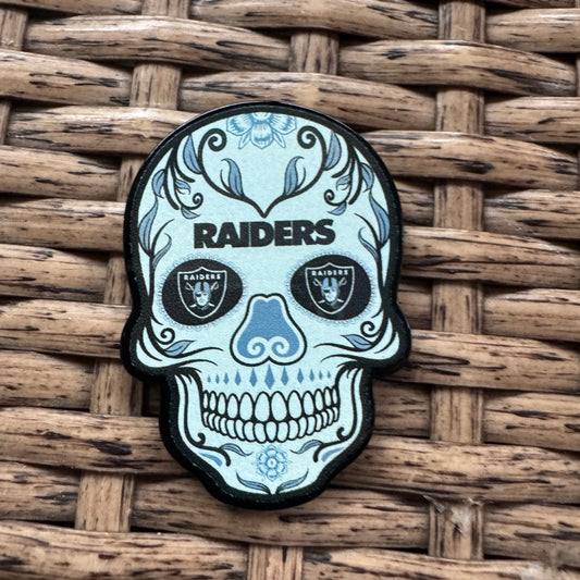Acrylic Flatback,  Planar, Cabochon, Single Pc - Football Raiders Skull