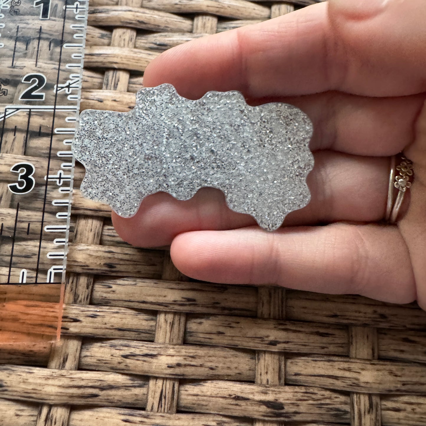 Acrylic Flatback,  Planar, Cabochon, Single Pc - Baseball Dodgers FLoral