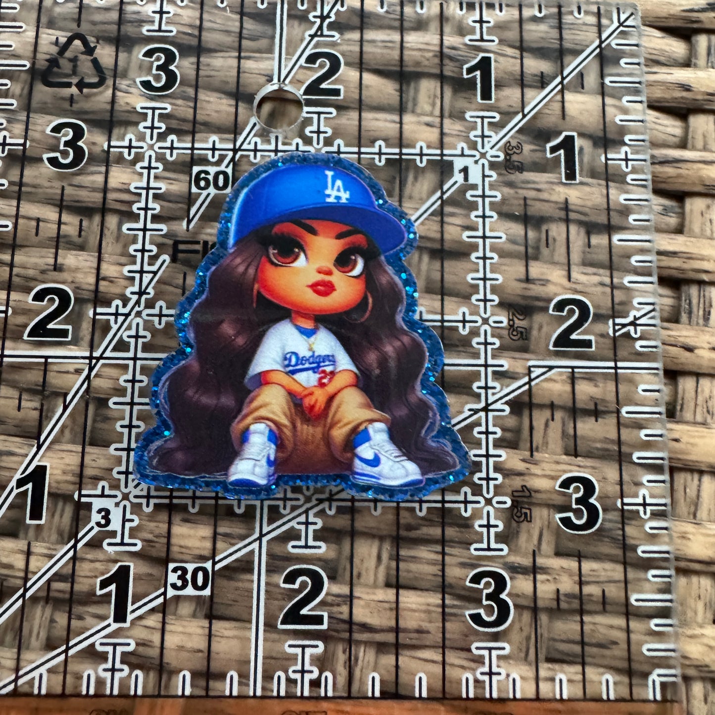 Acrylic Flatback,  Planar, Cabochon, Single Pc - Baseball Dodgers Girl