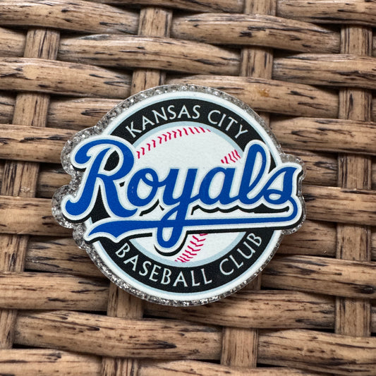 Acrylic Flatback,  Planar, Cabochon, Single Pc - Baseball Royals