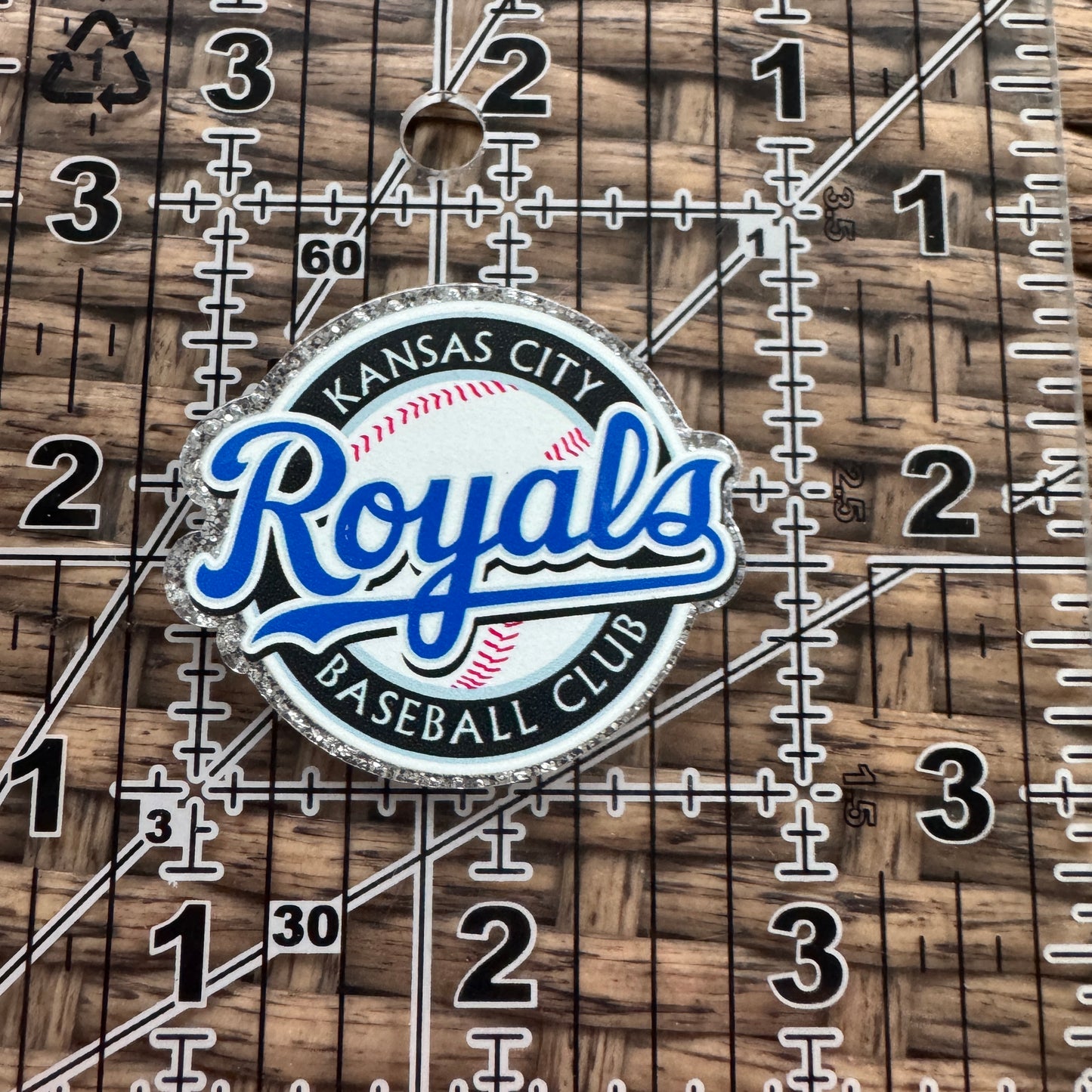 Acrylic Flatback,  Planar, Cabochon, Single Pc - Baseball Royals