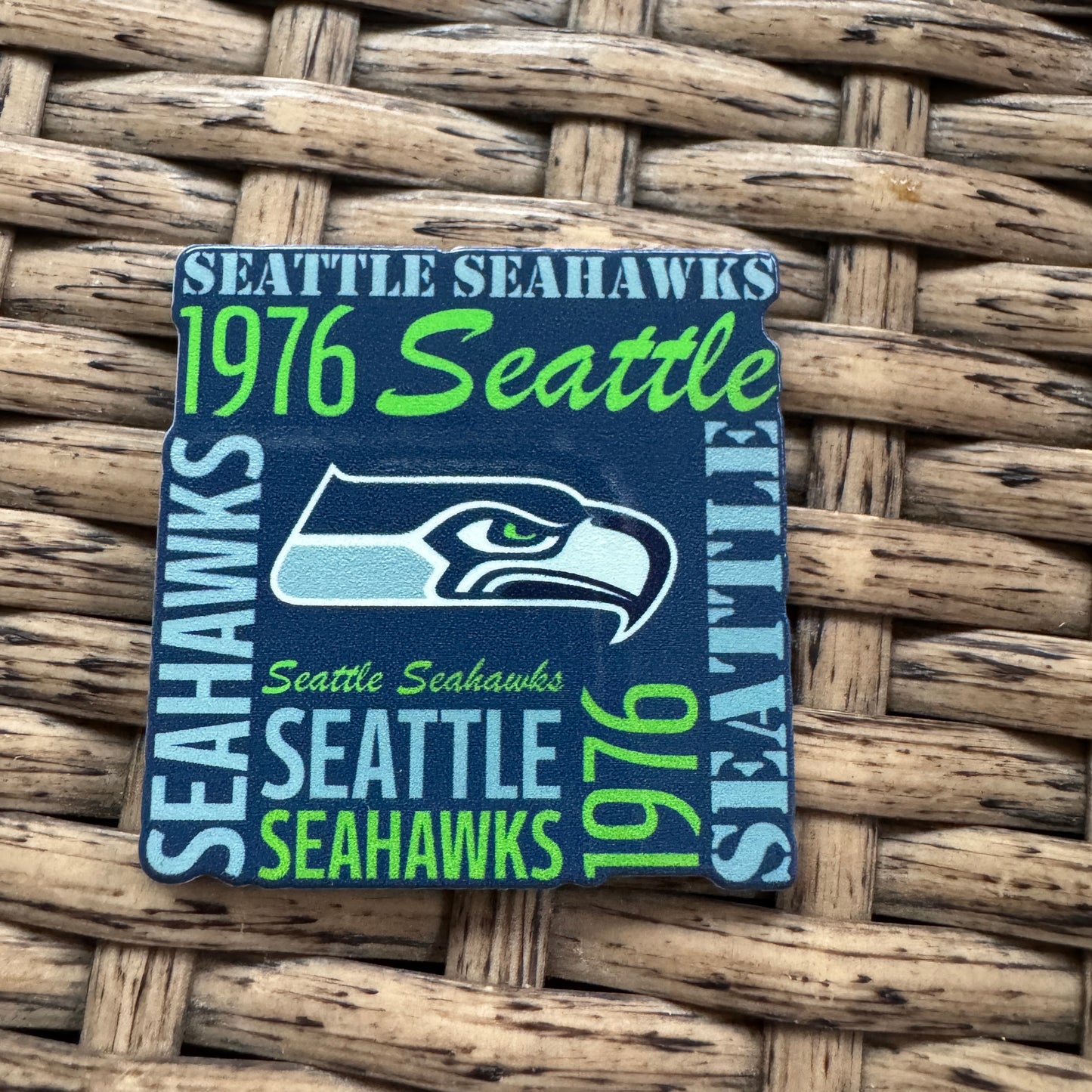 Acrylic Flatback,  Planar, Cabochon, Single Pc - Football Seahawks