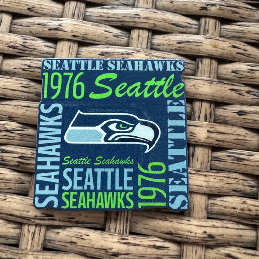 Acrylic Flatback,  Planar, Cabochon, Single Pc - Football Seahawks