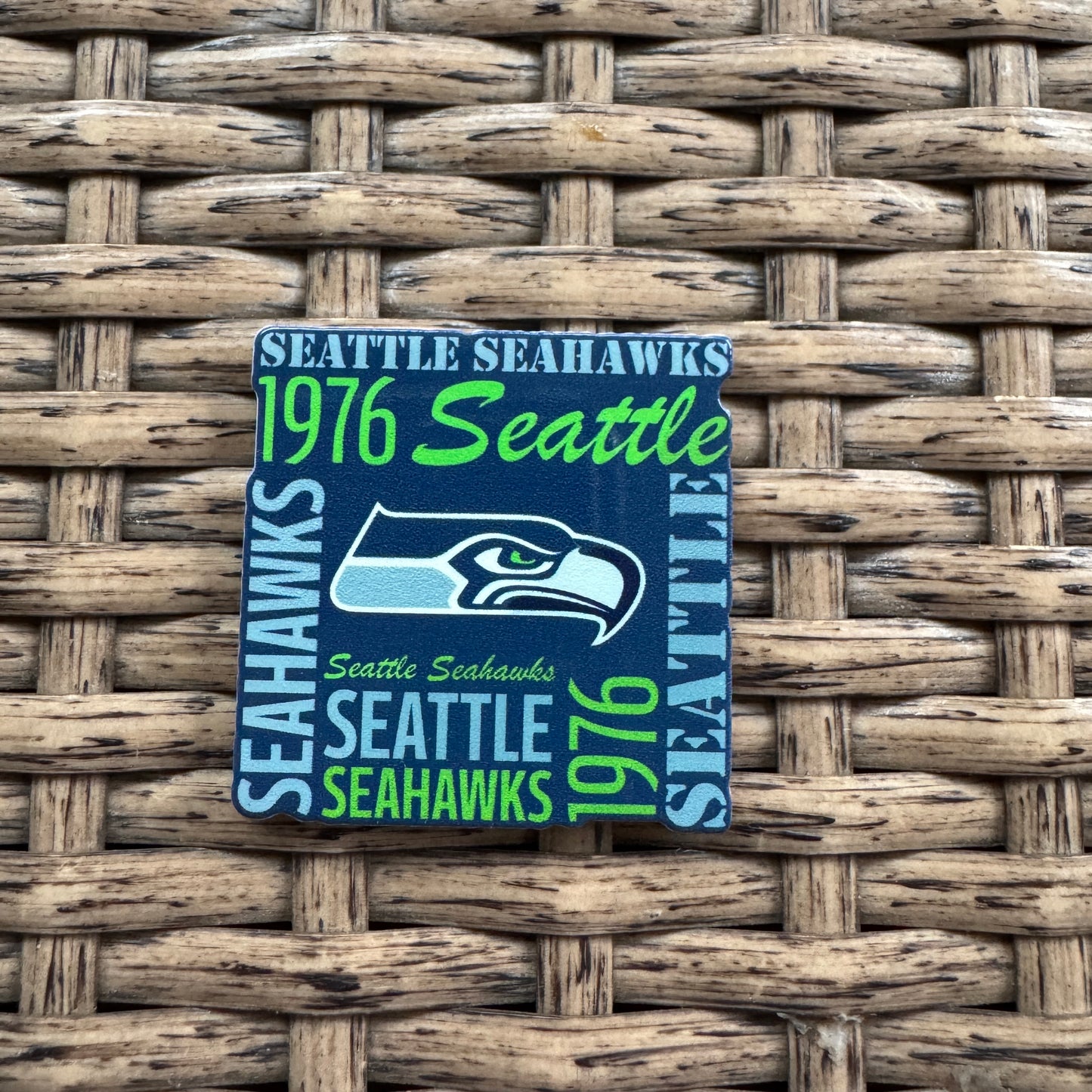 Acrylic Flatback,  Planar, Cabochon, Single Pc - Football Seahawks