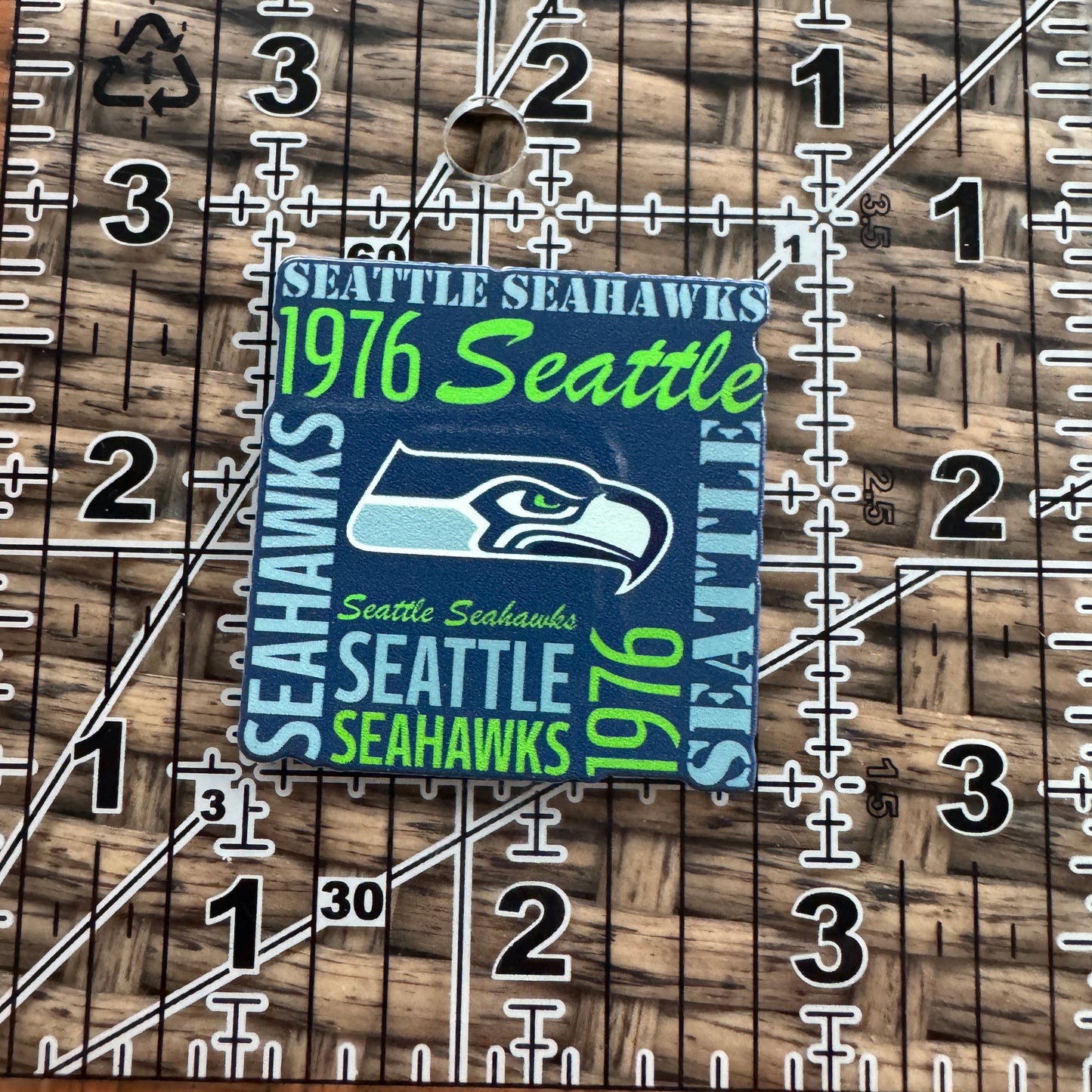 Acrylic Flatback,  Planar, Cabochon, Single Pc - Football Seahawks