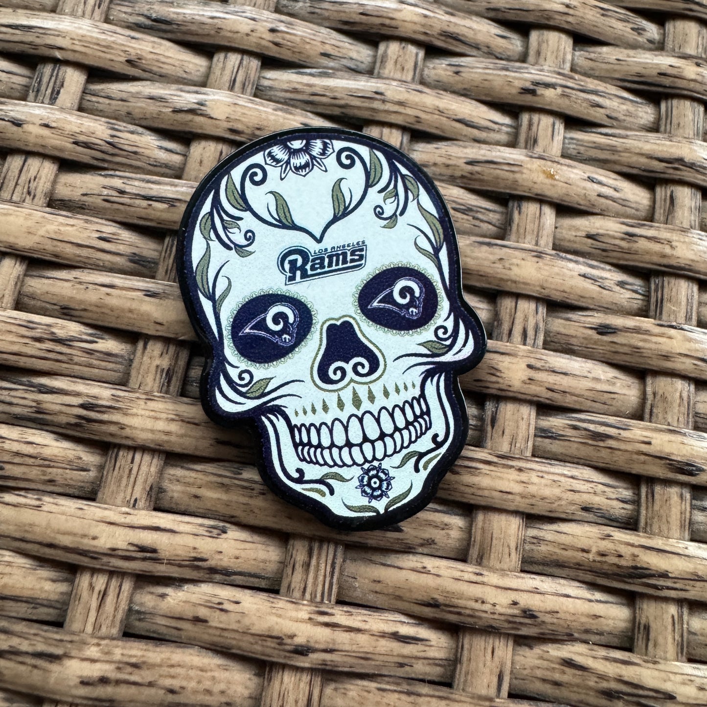 Acrylic Flatback,  Planar, Cabochon, Single Pc - Football Rams Skull