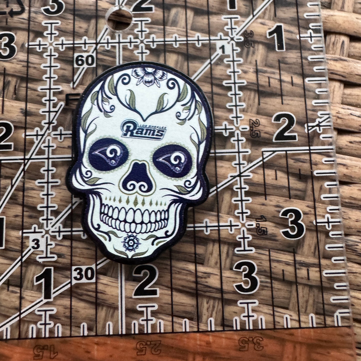 Acrylic Flatback,  Planar, Cabochon, Single Pc - Football Rams Skull