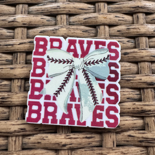 Acrylic Flatback,  Planar, Cabochon, Single Pc - Baseball Braves