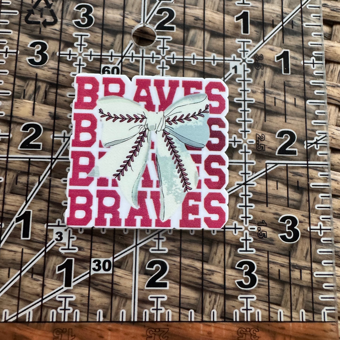 Acrylic Flatback,  Planar, Cabochon, Single Pc - Baseball Braves