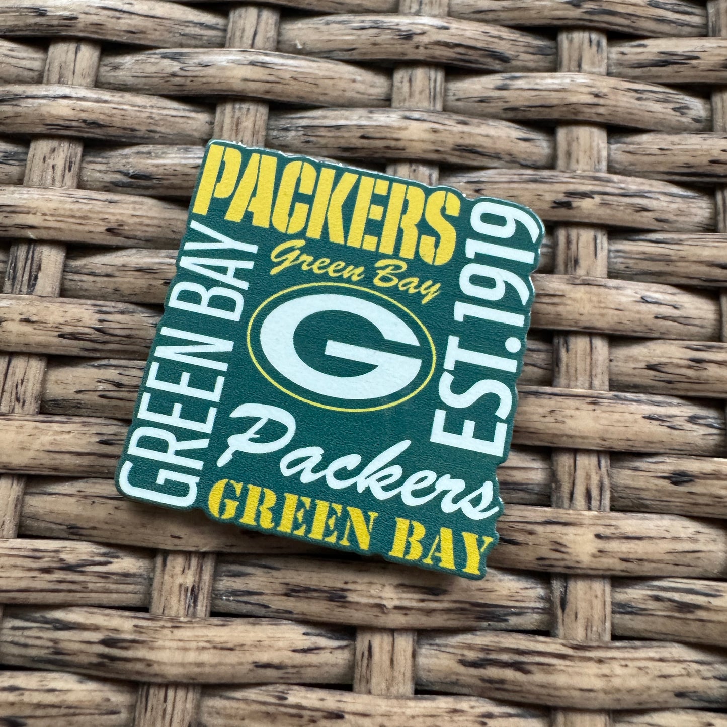Acrylic Flatback,  Planar, Cabochon, Single Pc - Football Greenbay