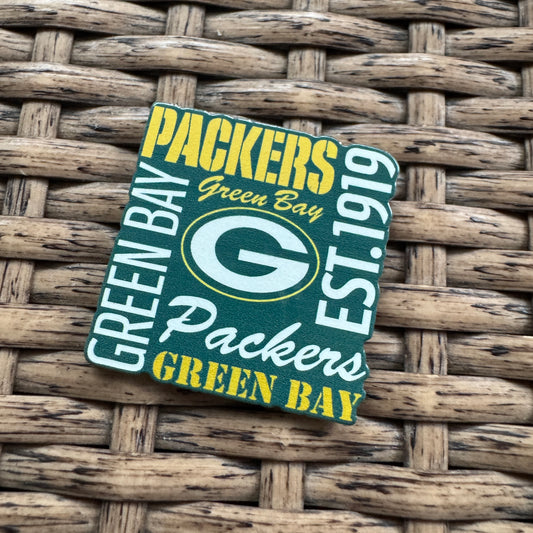 Acrylic Flatback,  Planar, Cabochon, Single Pc - Football Greenbay