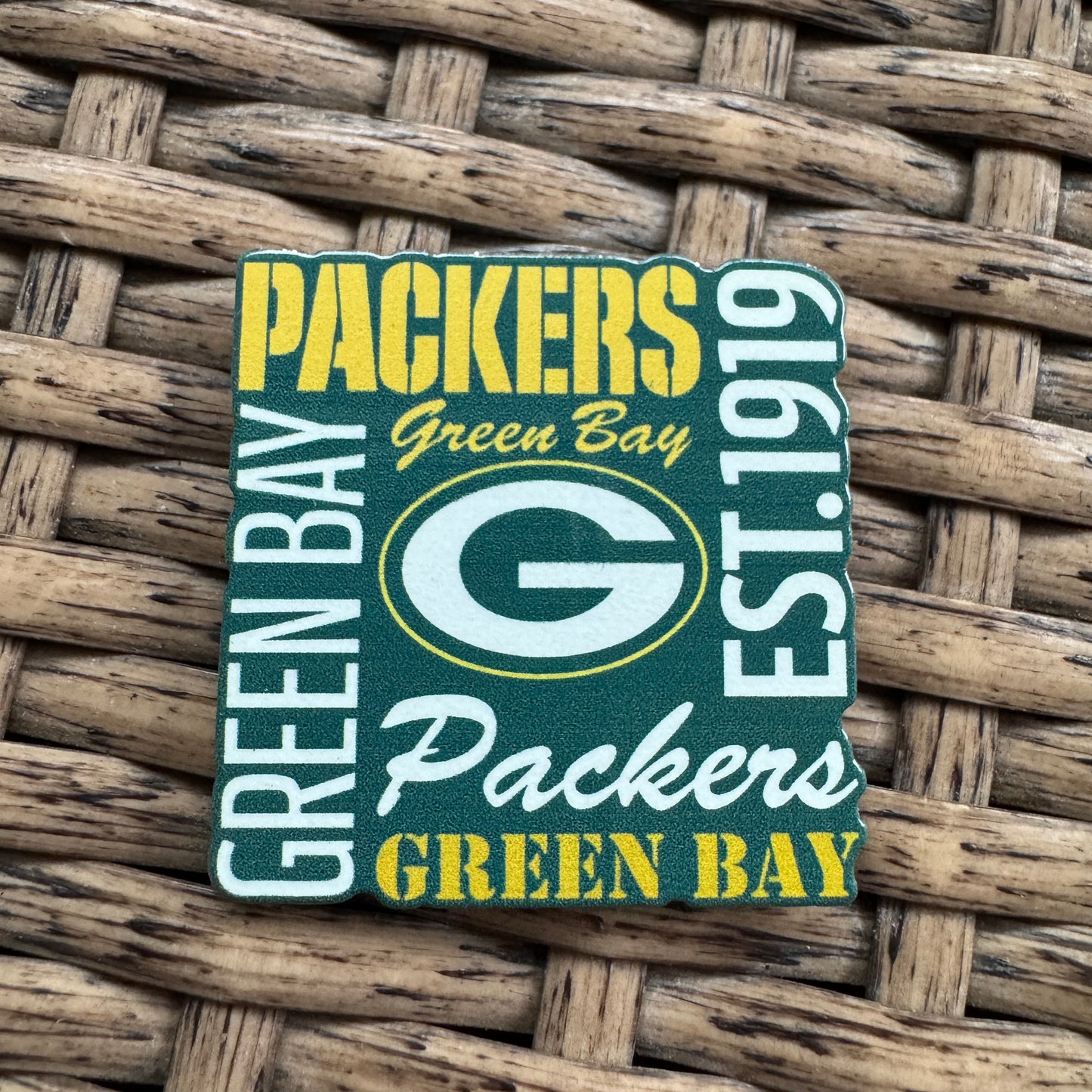 Acrylic Flatback,  Planar, Cabochon, Single Pc - Football Greenbay