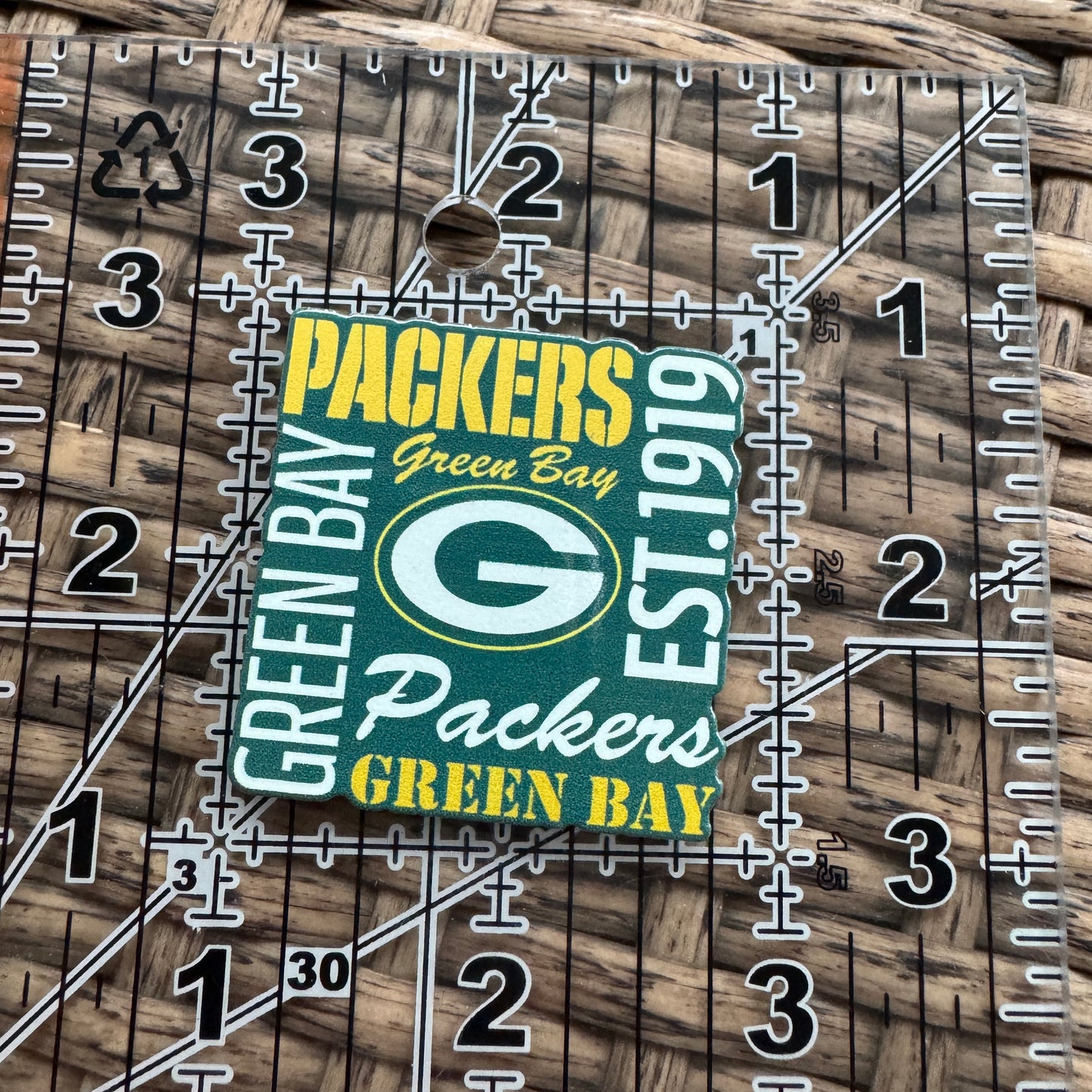 Acrylic Flatback,  Planar, Cabochon, Single Pc - Football Greenbay