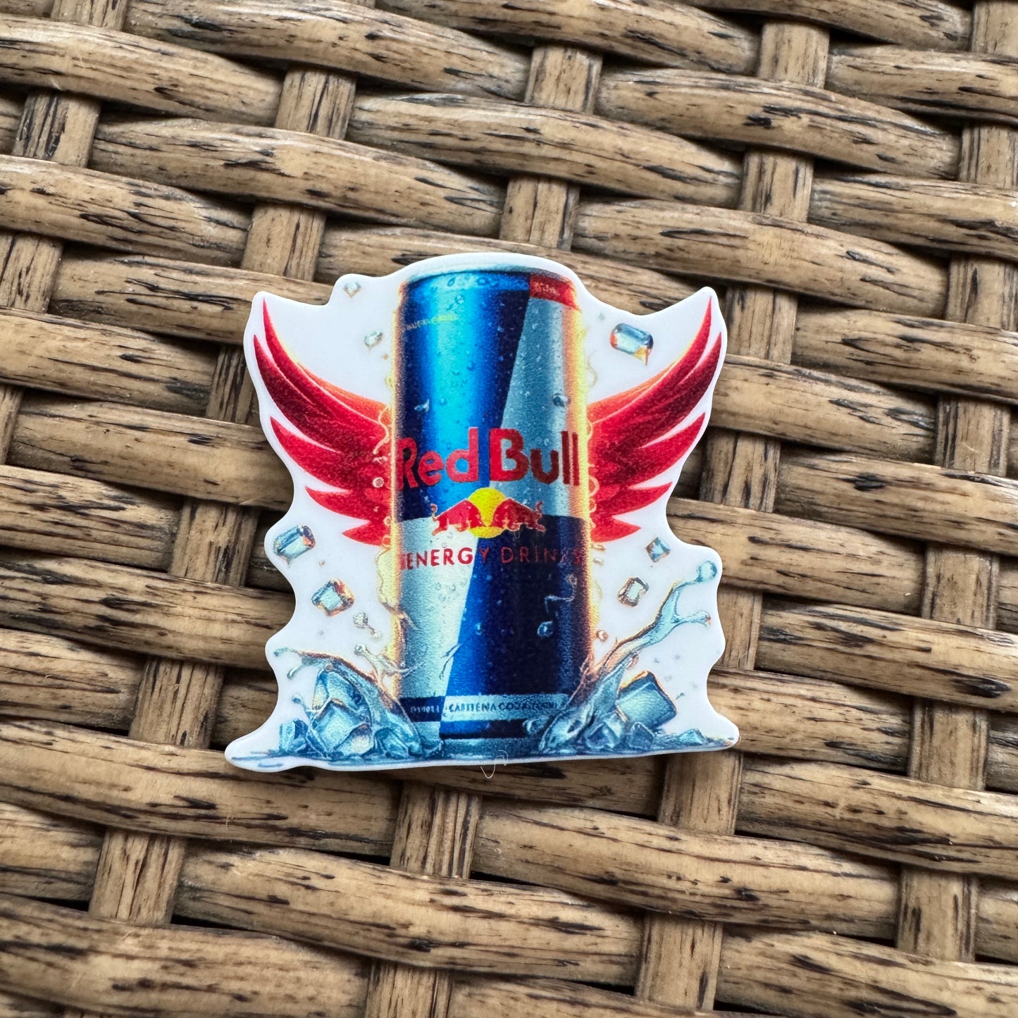 Acrylic Flatback,  Planar, Cabochon, Single Pc - Redbull no glitter