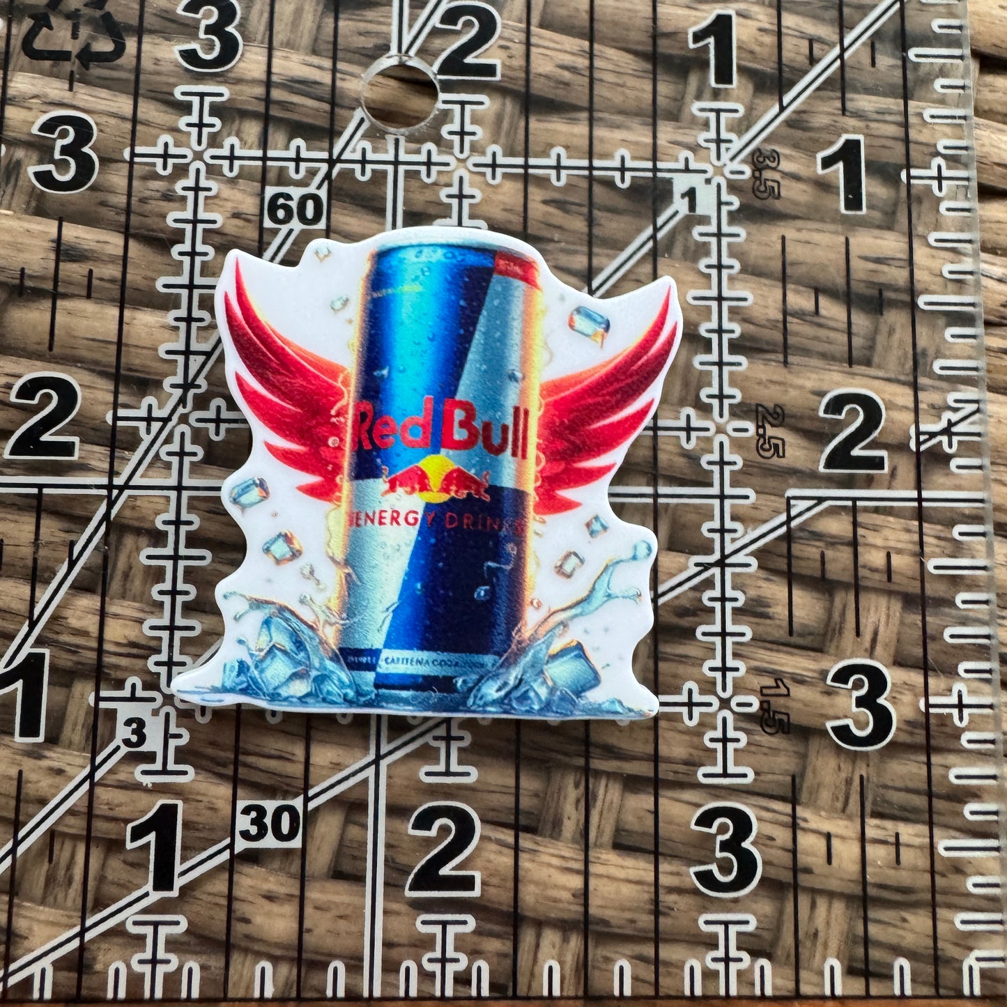 Acrylic Flatback,  Planar, Cabochon, Single Pc - Redbull no glitter