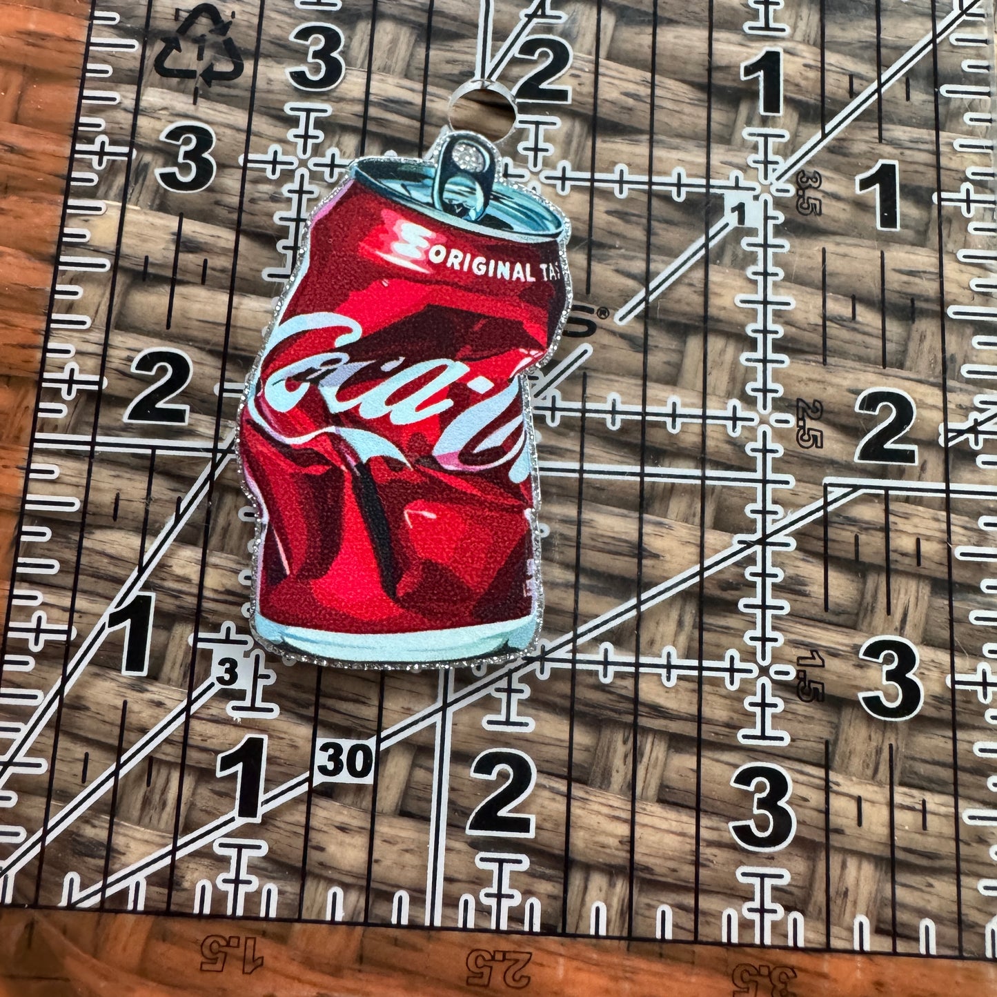 Acrylic Flatback,  Planar, Cabochon, Single Pc - Crinkle Can of Coke