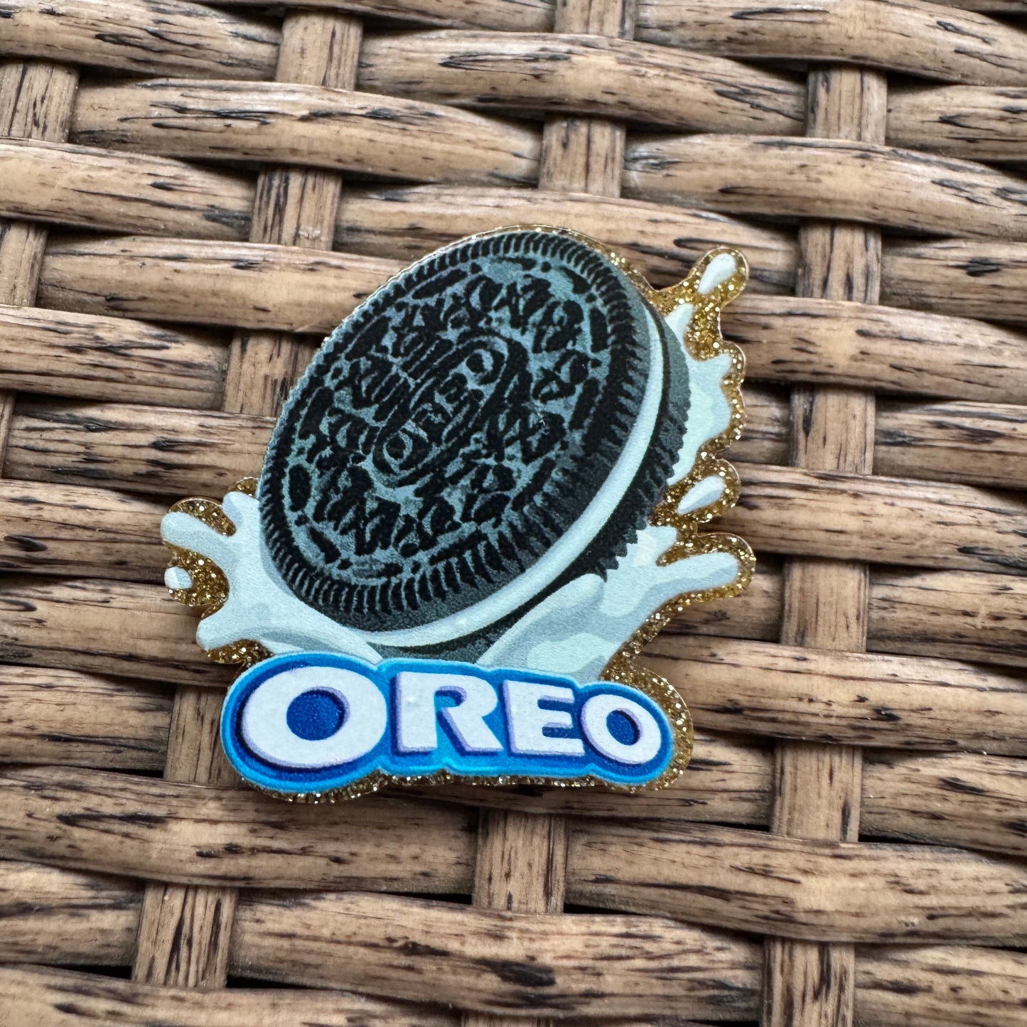 Acrylic Flatback,  Planar, Cabochon, Single Pc - Oreo Cookie