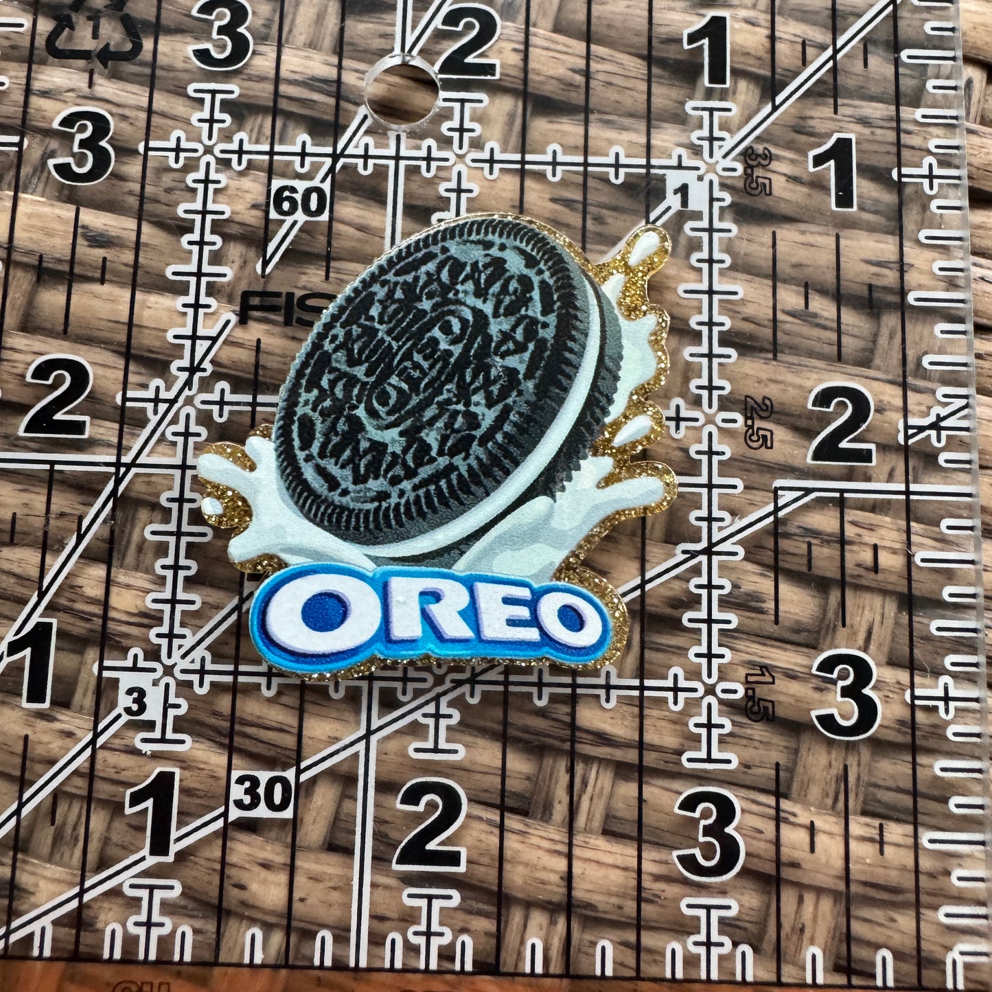 Acrylic Flatback,  Planar, Cabochon, Single Pc - Oreo Cookie