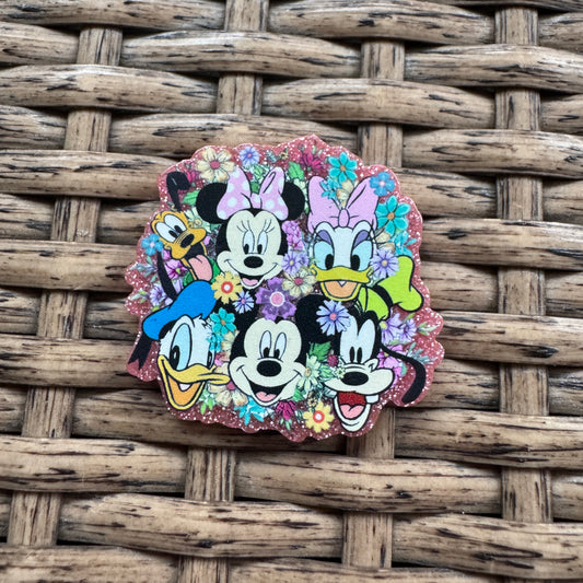 Acrylic Flatback,  Planar, Cabochon, Single Pc - Mickey and friends