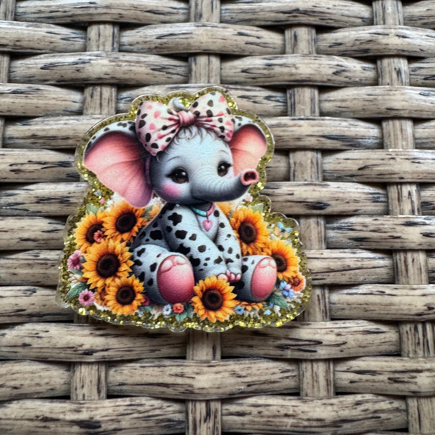 Acrylic Flatback,  Planar, Cabochon, Single Pc - Cute Elephant