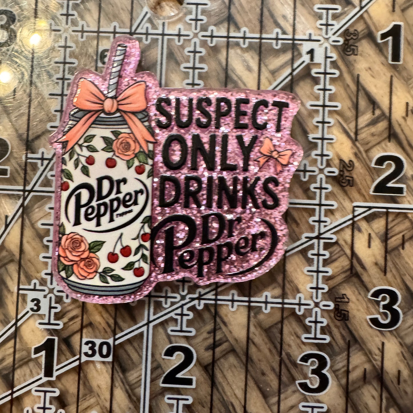 DR PEPPER Acrylic  Flatback,  Planar, Cabochon, Single Pc