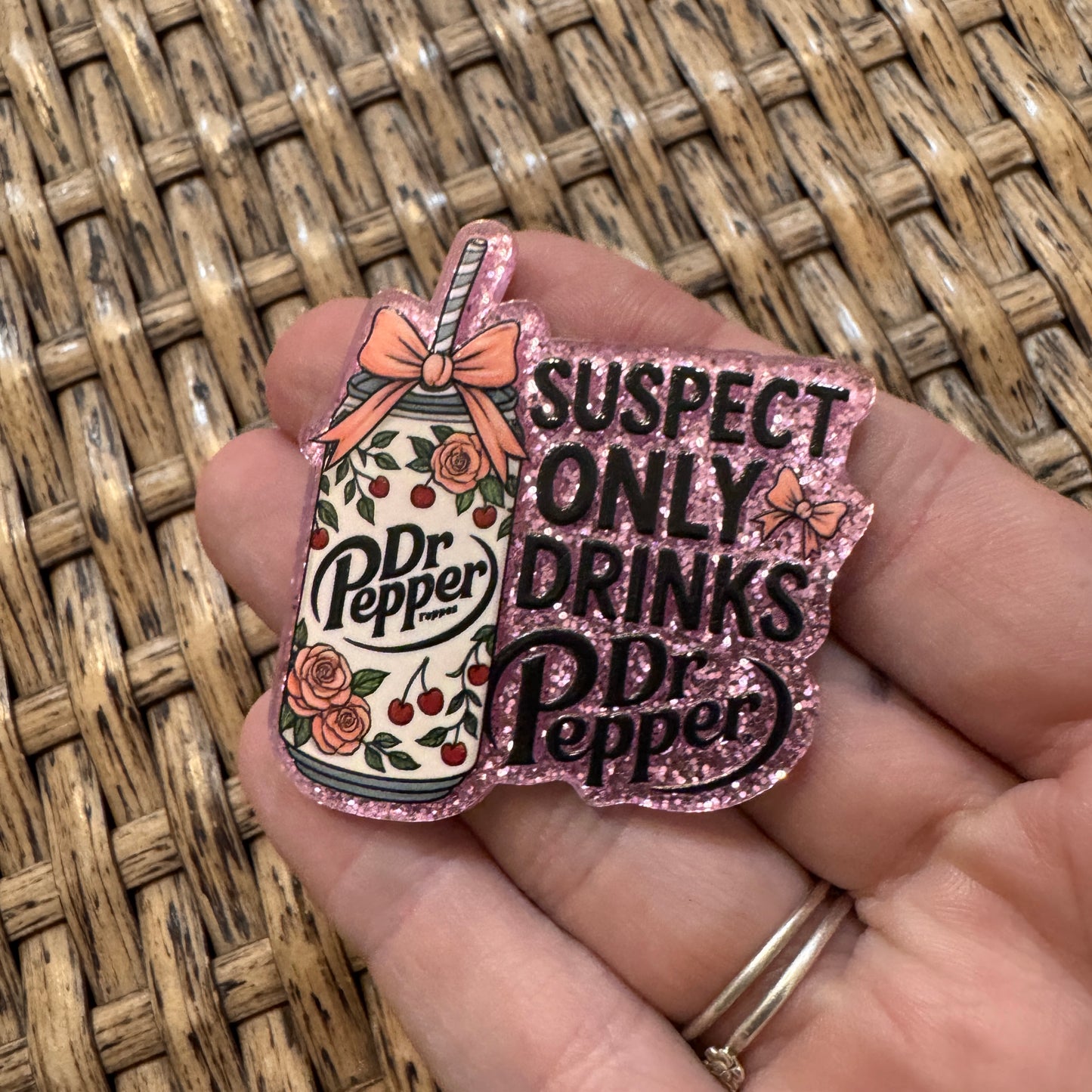 DR PEPPER Acrylic  Flatback,  Planar, Cabochon, Single Pc