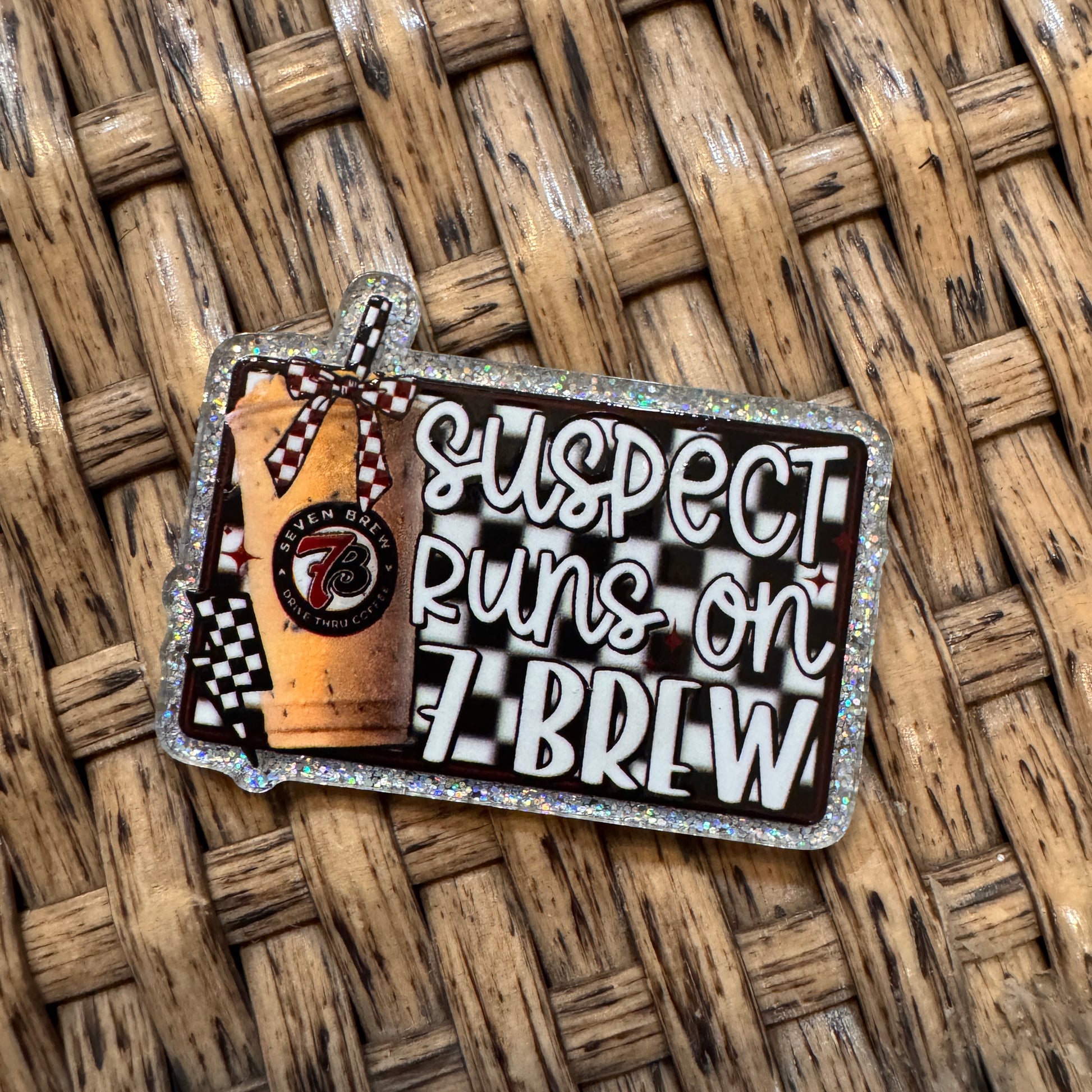 7 Brew Coffee Acrylic Flatback for Badge Reels and crafts
