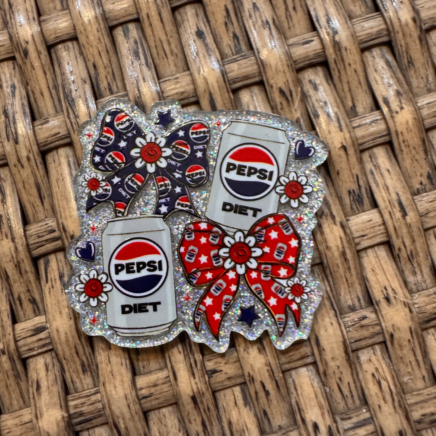 Diet Pepsi Acrylic Flatback for Badge Reels and Crafts