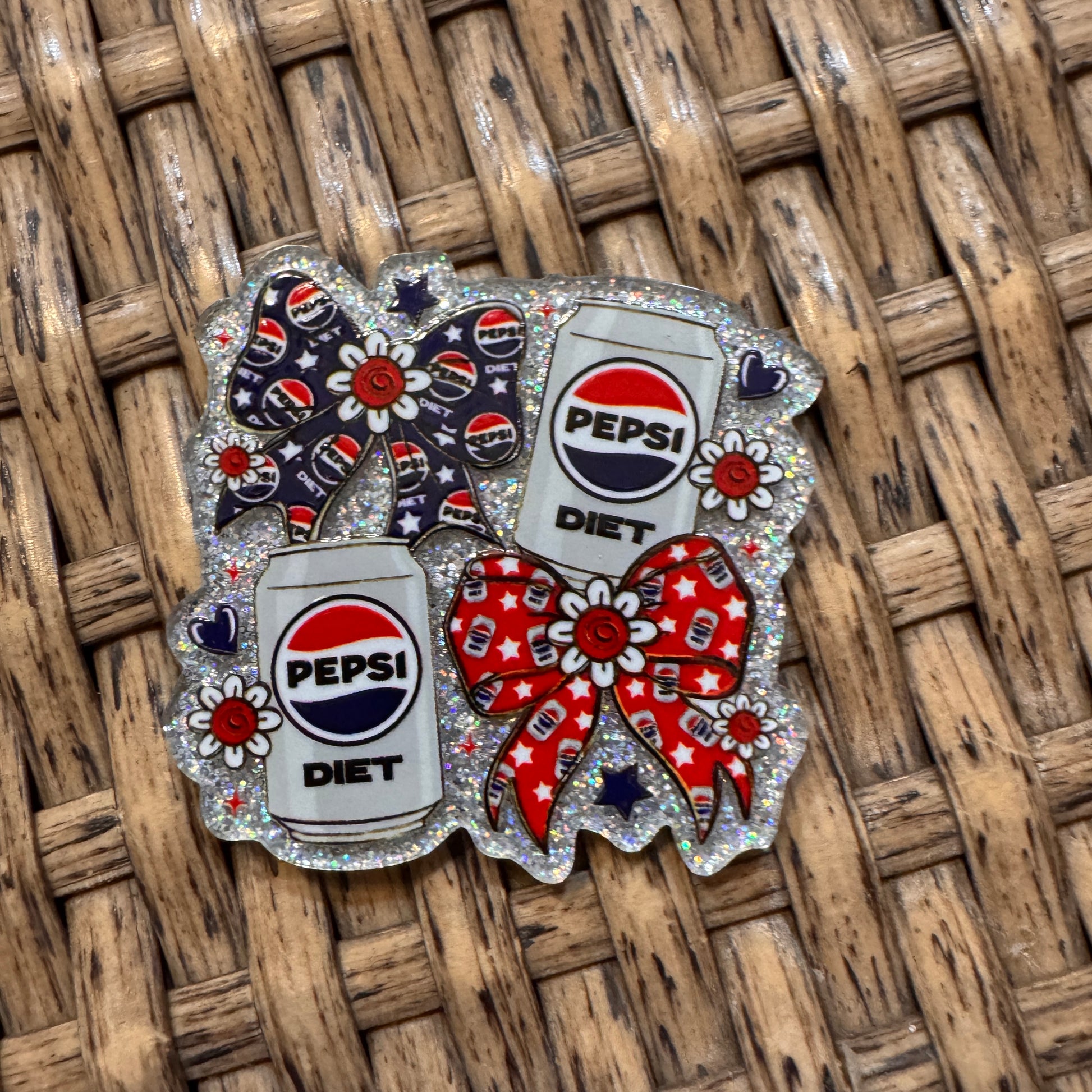 Diet Pepsi Acrylic Flatback for Badge Reels and Crafts