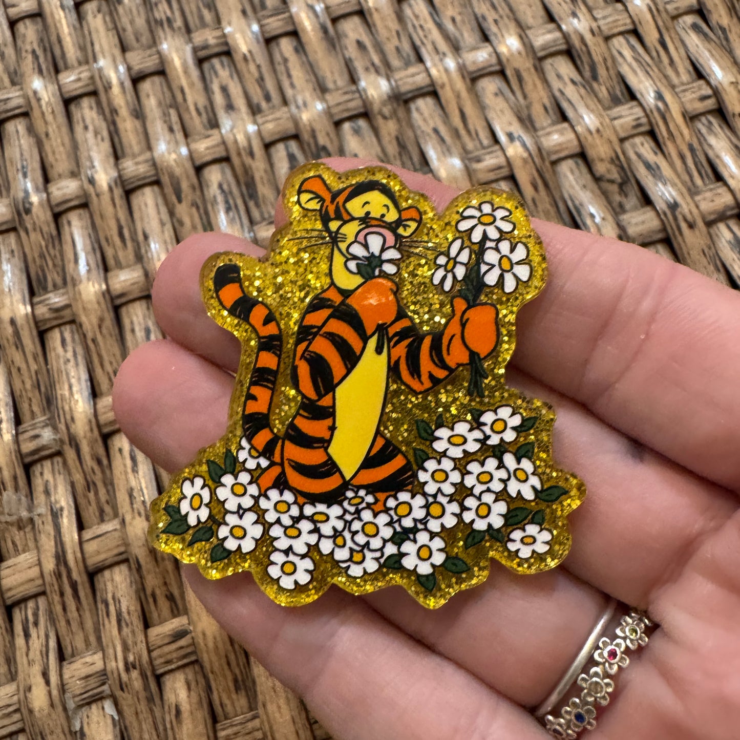Tigger Acrylic Flatback,  Planar, Cabochon, Single Pc