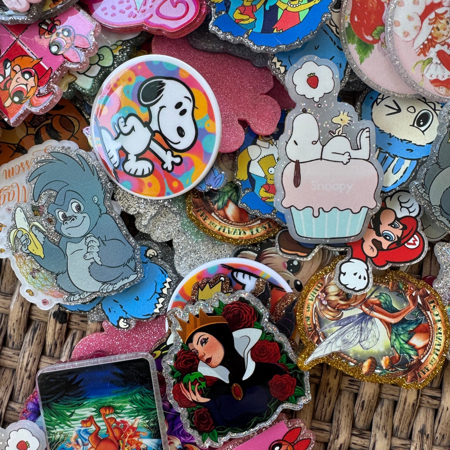 Mystery Bundle - Character/Cartoon Flatbacks - Glitter Flatback,  Single Pc.