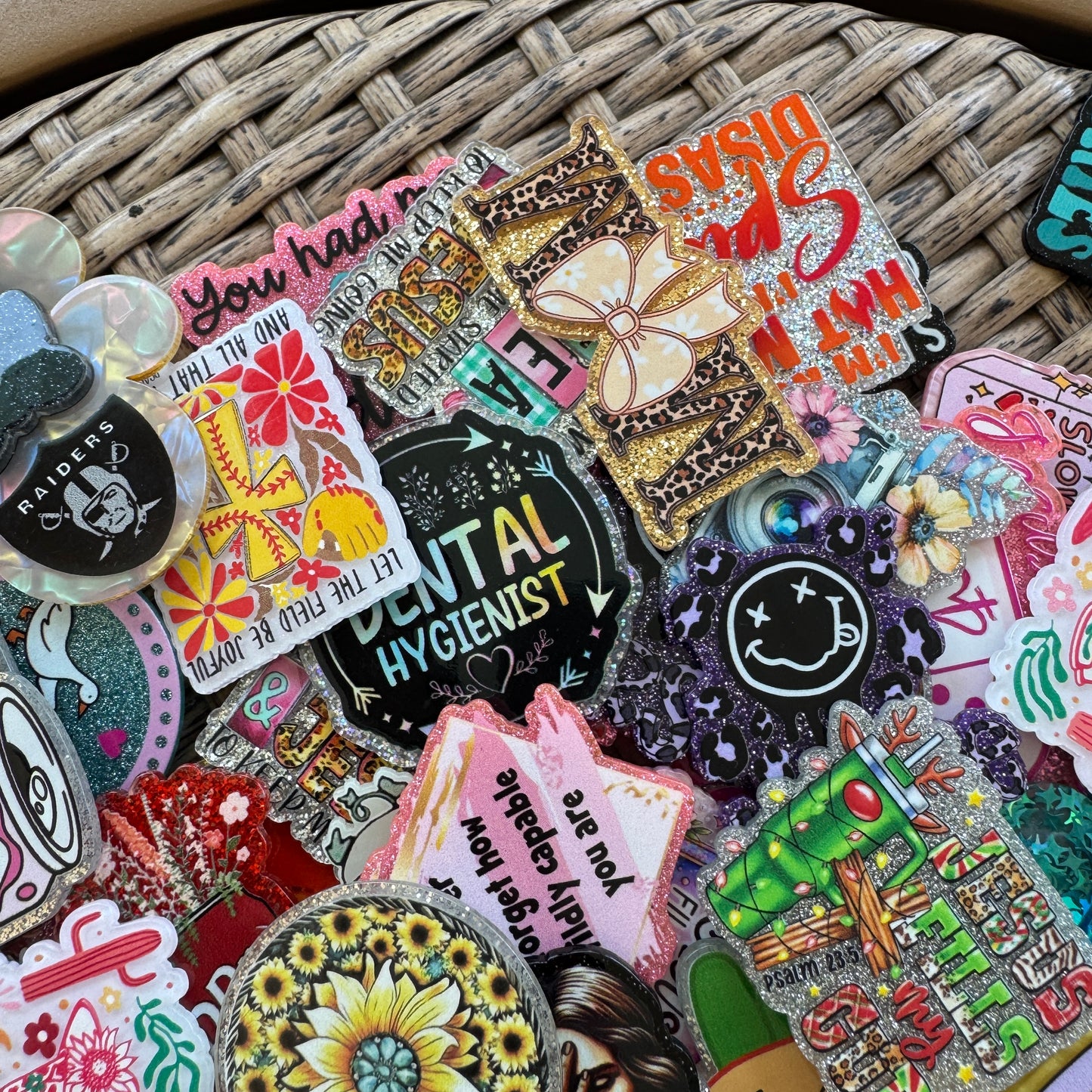 Mystery Bundle Flatback - Nurse, Teacher, All the kinds.. NO cuss words - Glitter Flatback