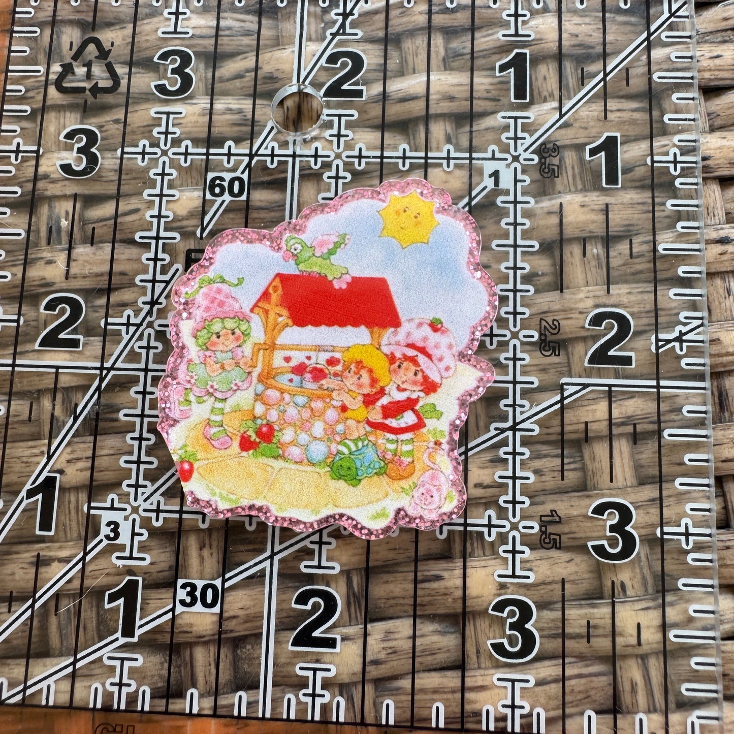 Acrylic Flatback,  Planar, Cabochon, Single Pc - Strawberry Shortcake