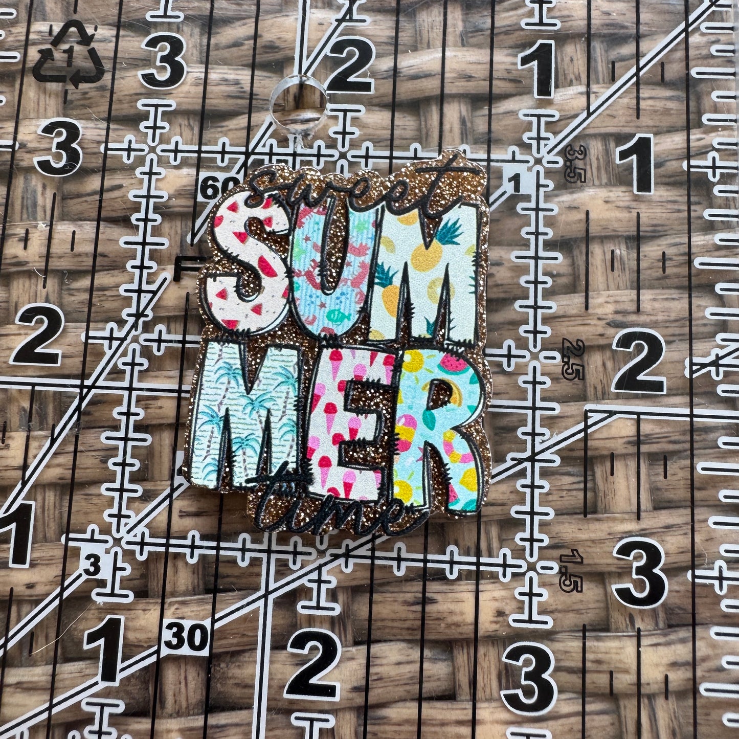 Acrylic Flatback,  Planar, Cabochon, Single Pc - Sweet Summer Time