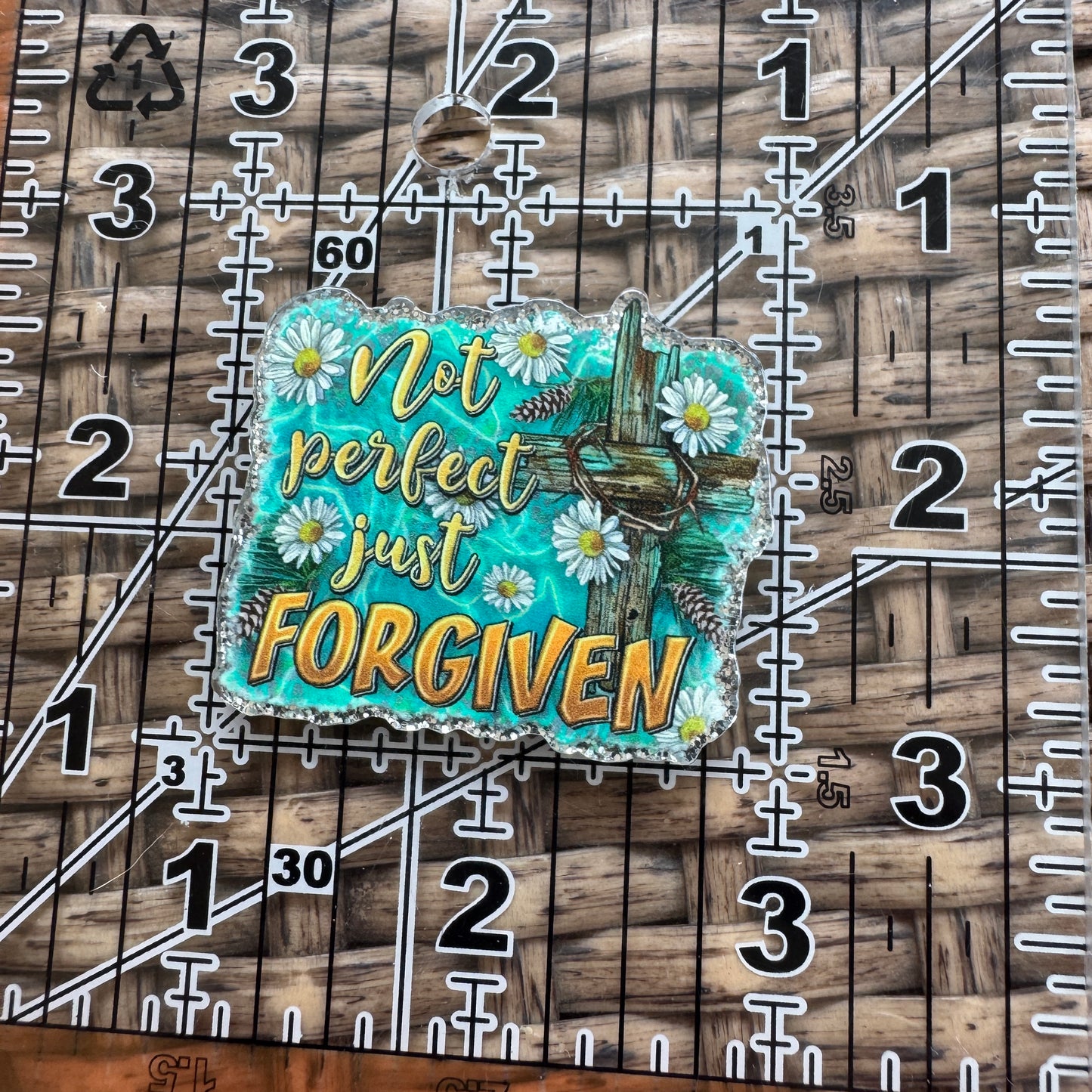 Acrylic Flatback,  Planar, Cabochon, Single Pc - Religious Not Perfect